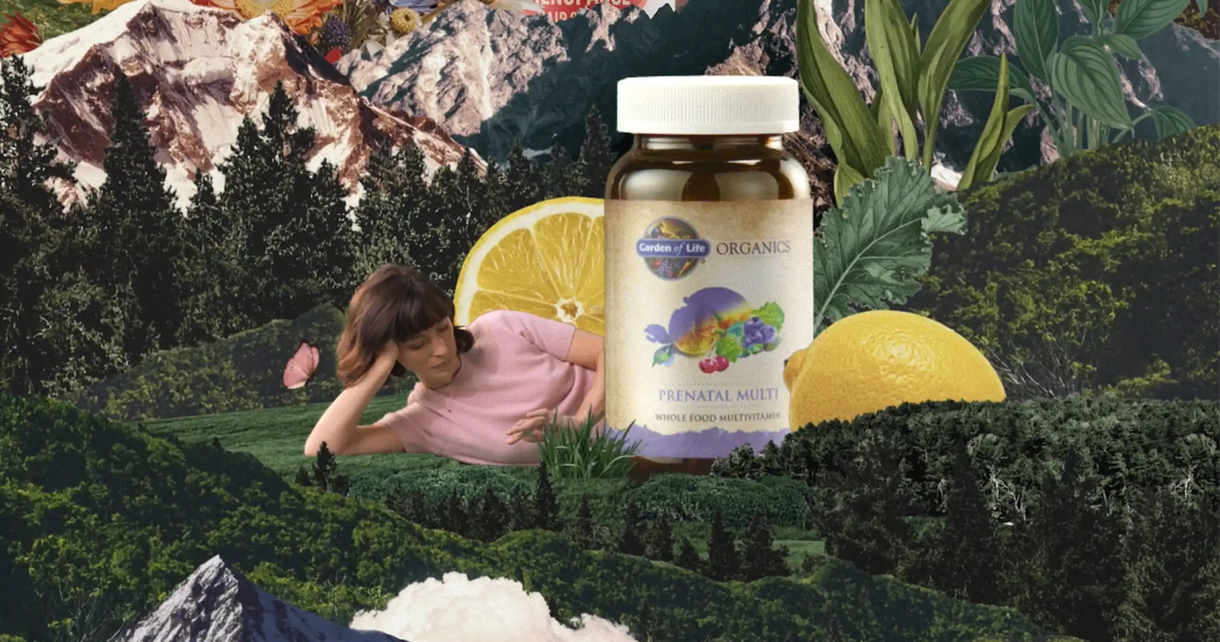 Garden of Life campaign collage by Accompany Creative highlighting ingredient transparency and sustainability